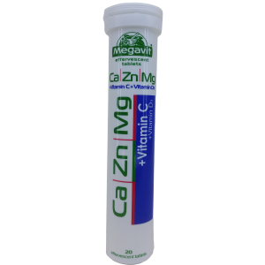 Megavit Vitaminë Eferveshente "Ca   Zn   Mg   Vit C   Vit D3" (limon)