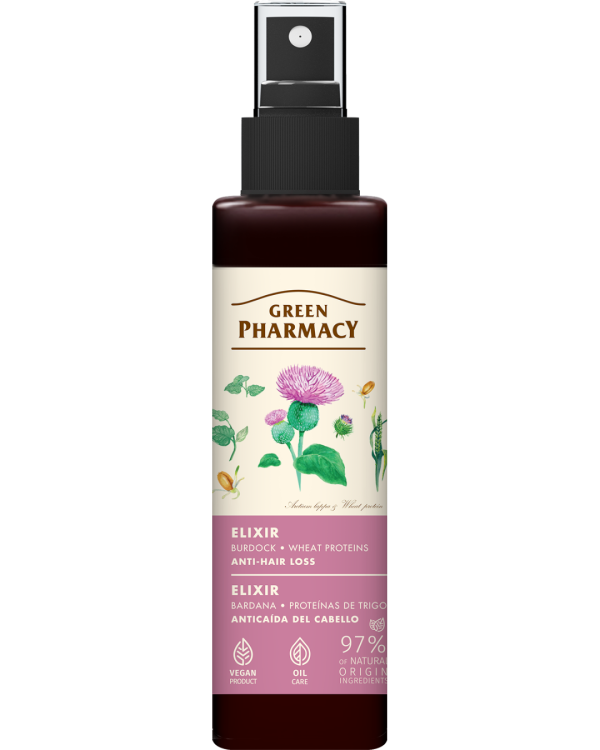 #GREEN3 Eliksir spraj me burdok dhe proteina gruri kundër rënies së flokëve 150ml