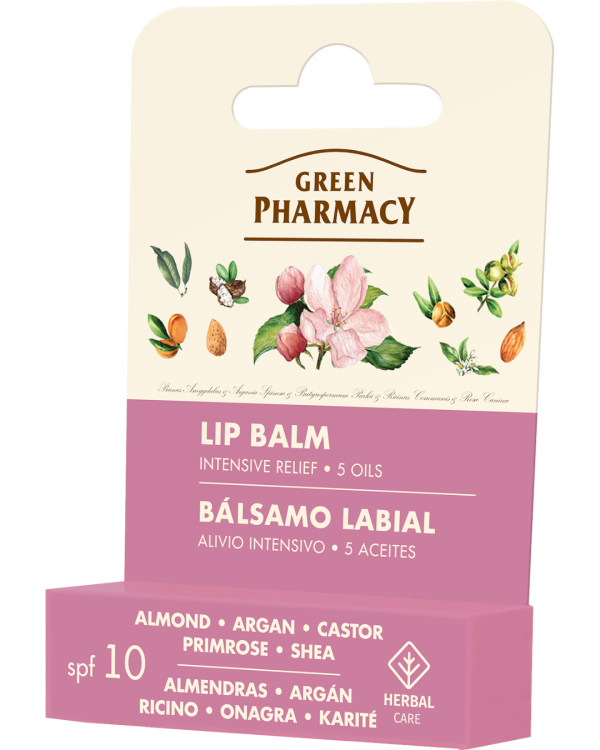 #GREEN35 Balsam buzësh spf10 lehtësim intensiv me 5 vajra 3,6 g