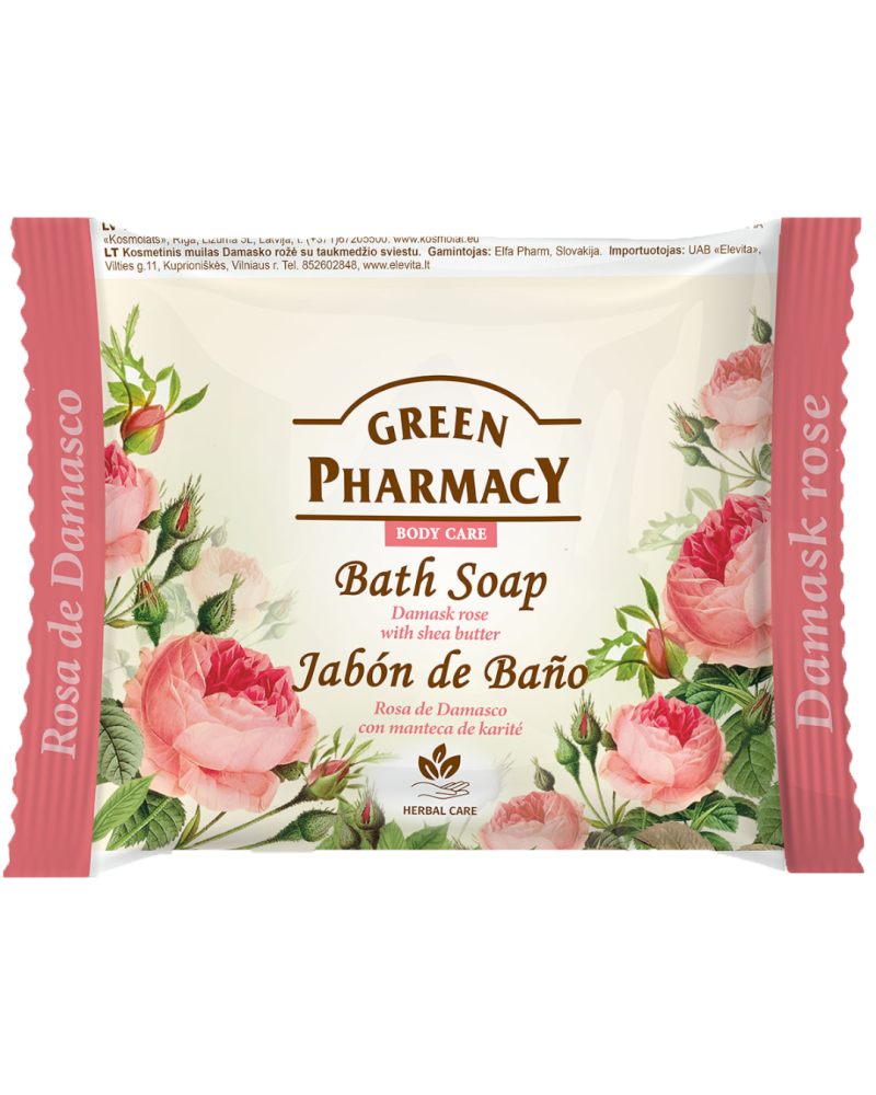 #GREEN50 Sapun dushi me trëndafil damasku dhe gjalpë shea 100g